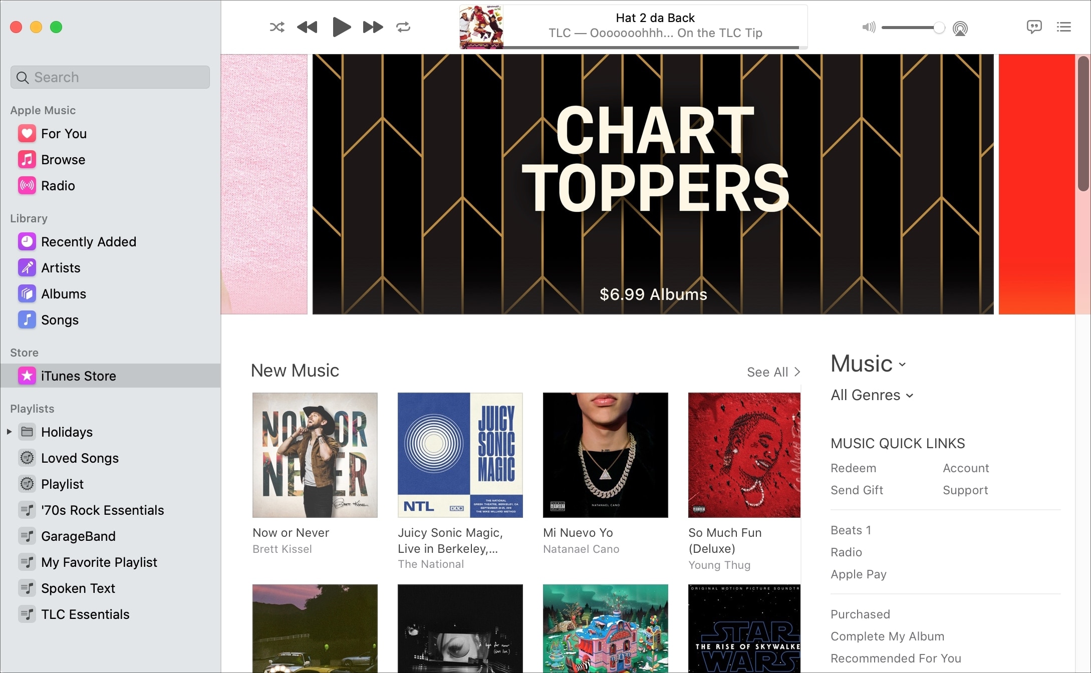 See iTunes Store in Music on Mac