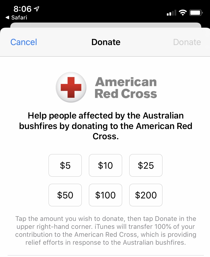 Red Cross donation