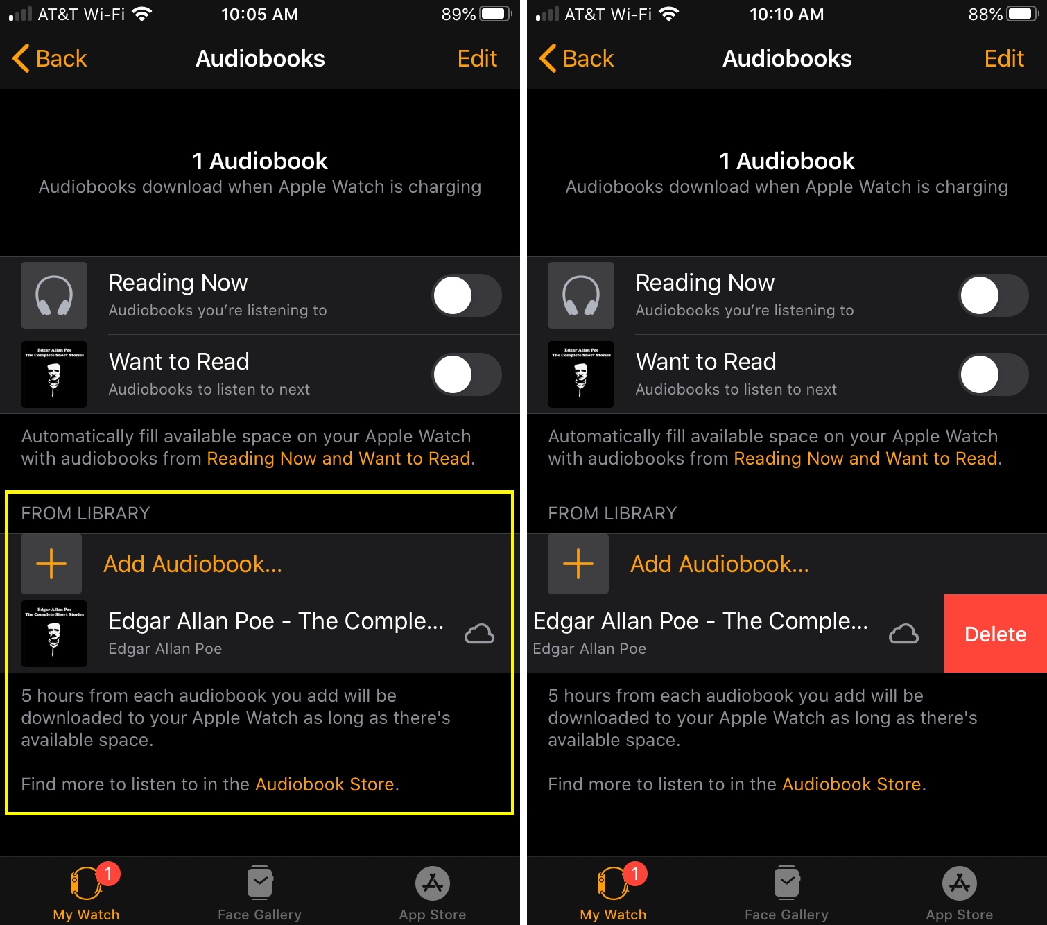 Add Audiobook Downloads Apple Watch