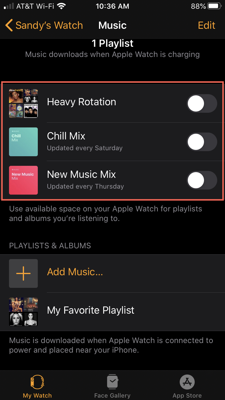 Apple Music Downloads to Apple Watch