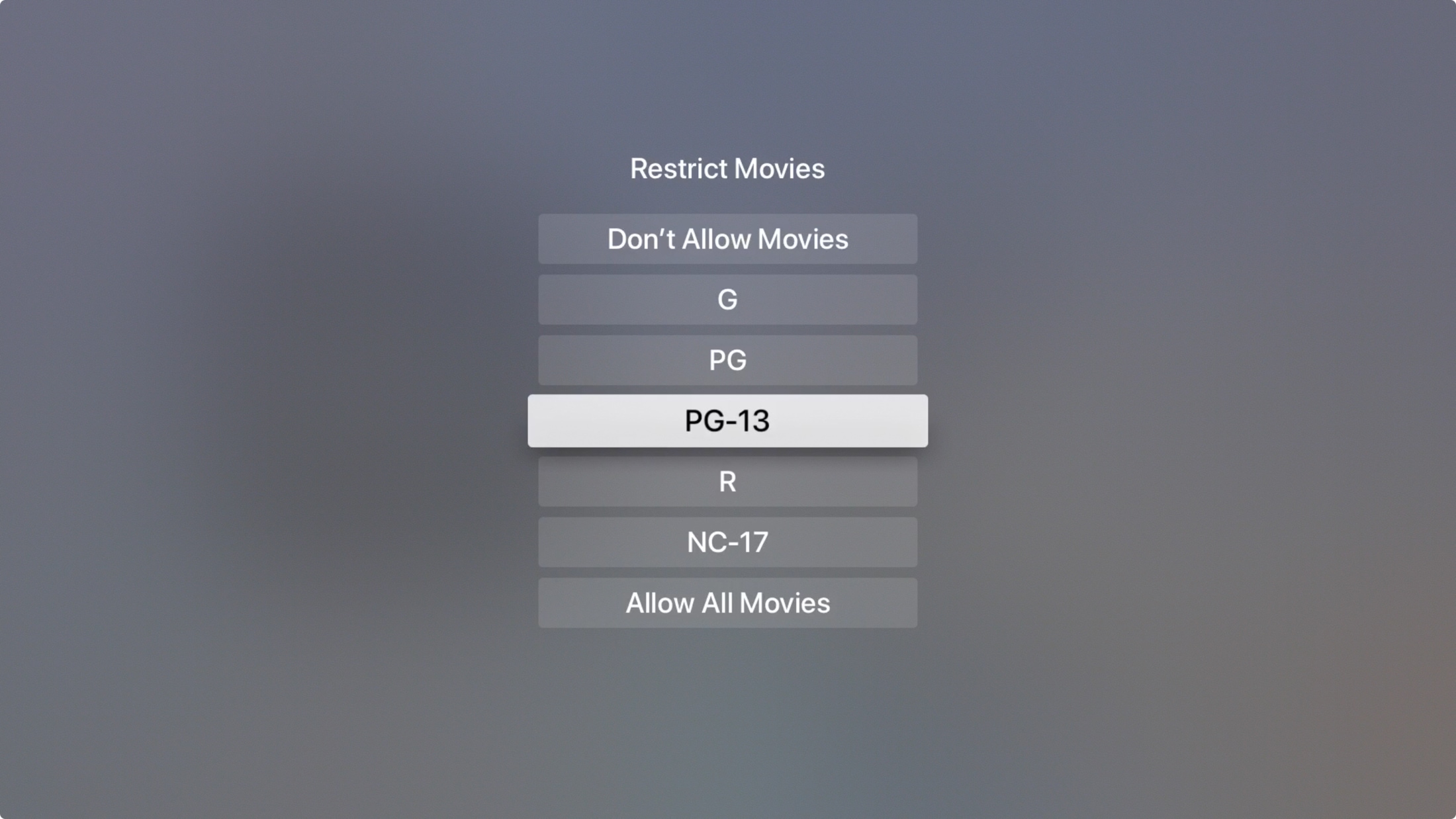 Apple TV Restrict Movies