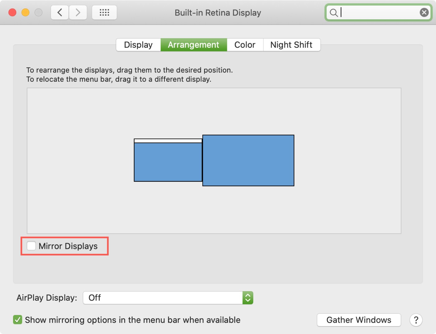 Manage Settings For External Displays, How To Mirror Display Mac