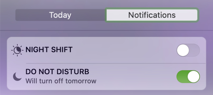Notification Center Enable Do Not Disturb Mac