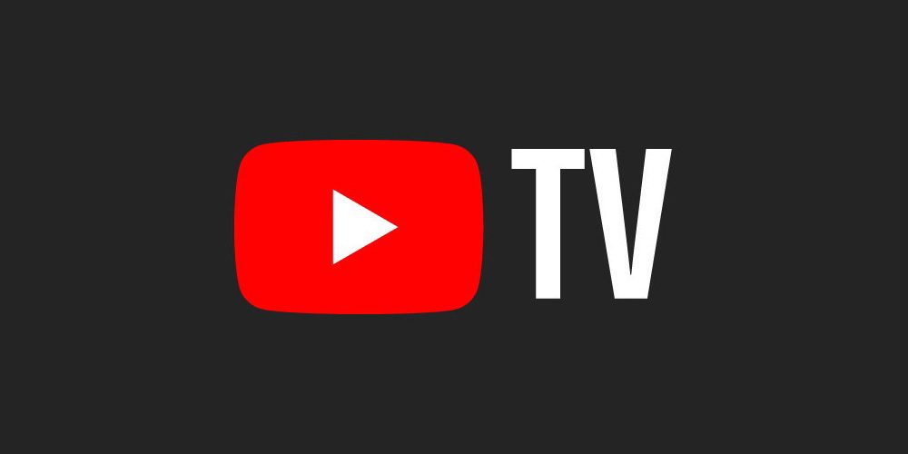 YouTube TV logo set against an all-black solid background