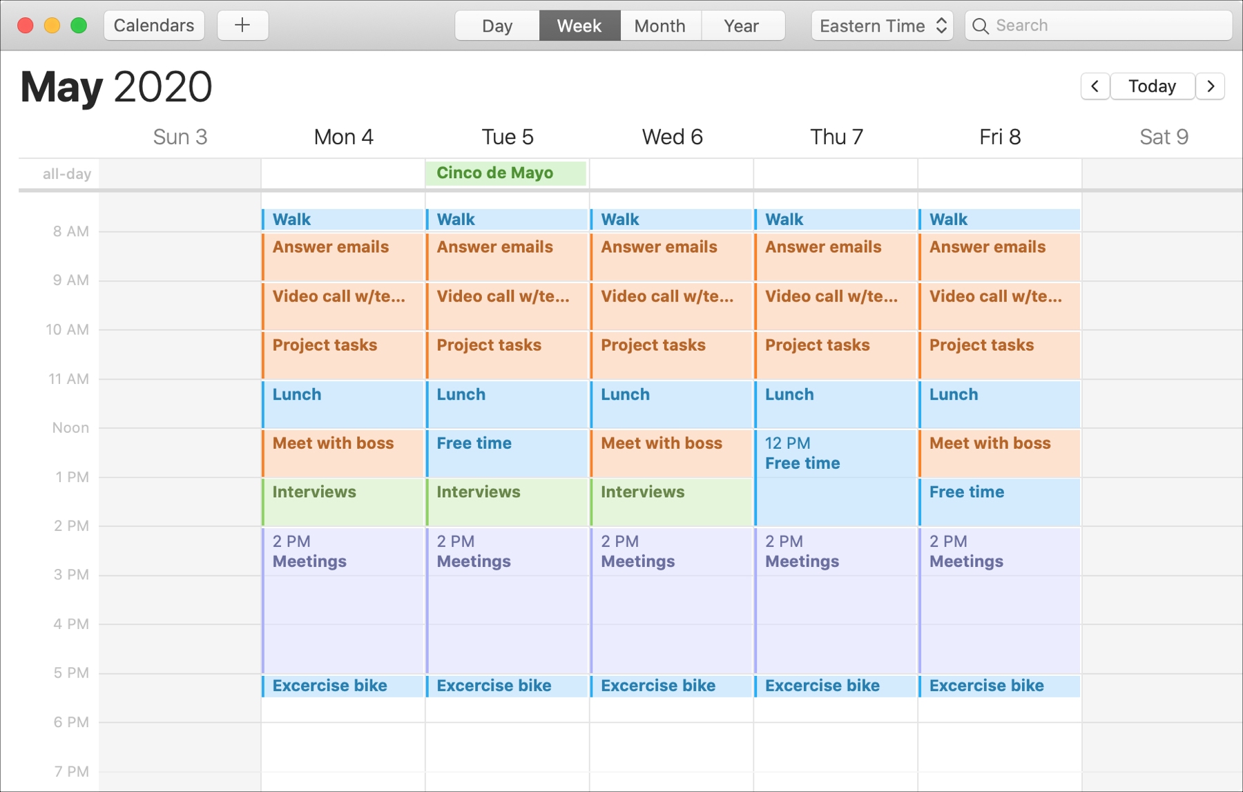 Calendar Mac Time Block Work Week