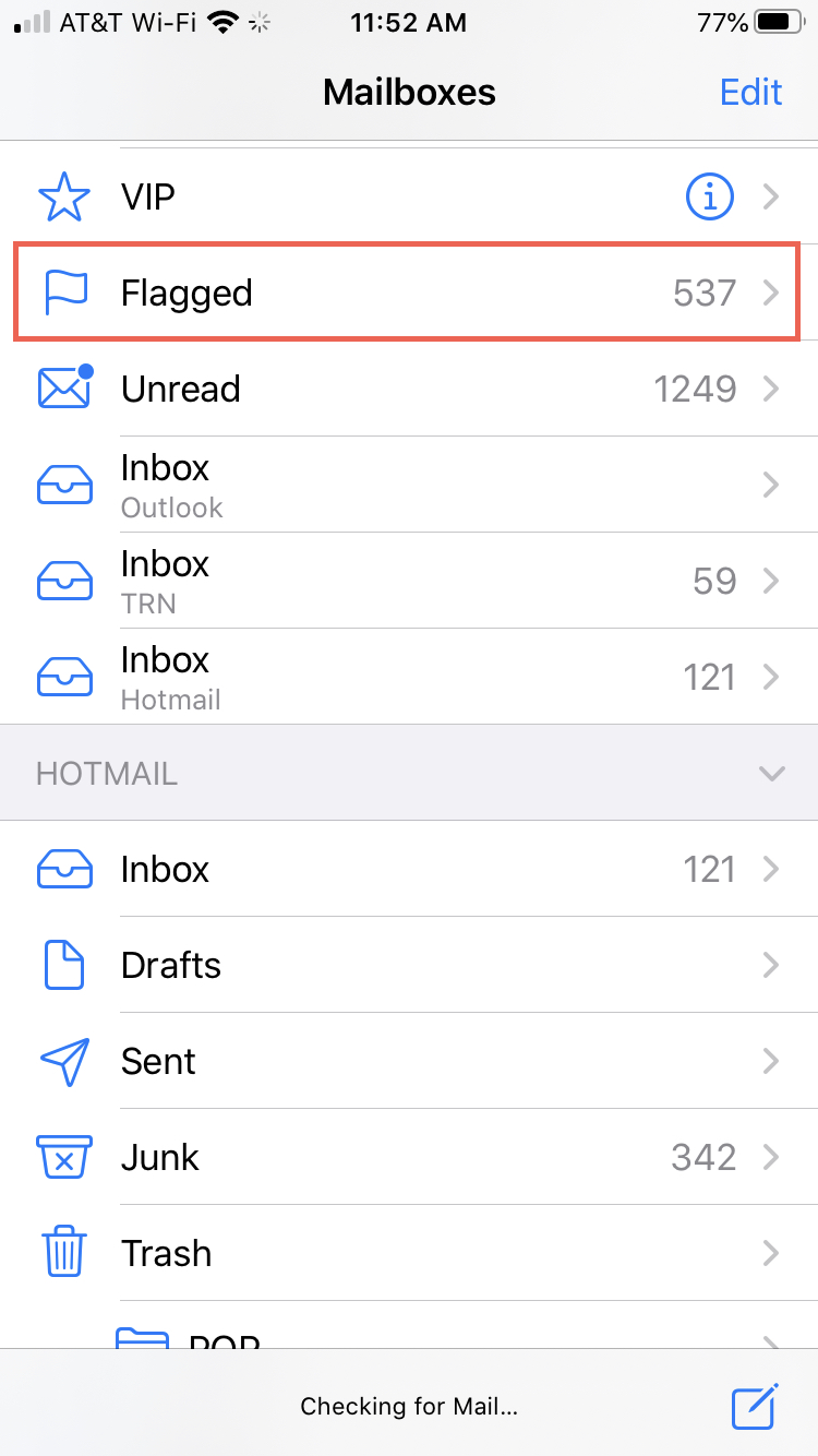 Flagged Mailbox iPhone