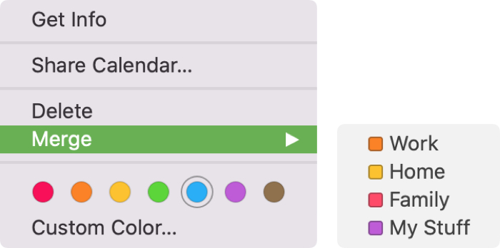 Merge iCloud Calendar Pick on Mac