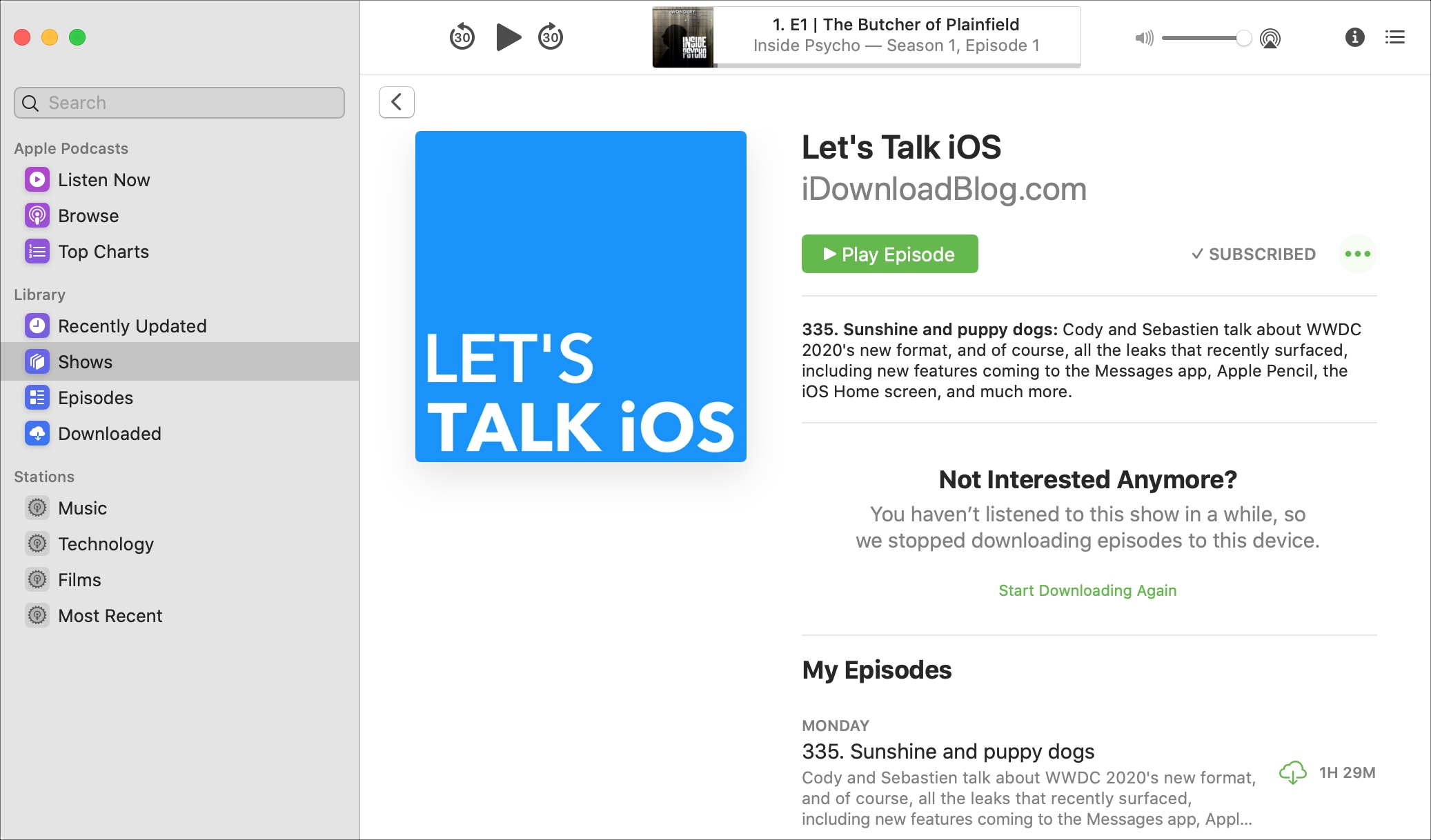 Podcast Lets Talk iOS Mac