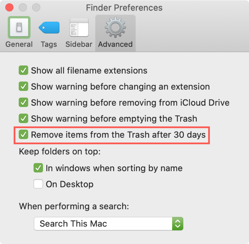 Finder Auto Empty Trash Mac