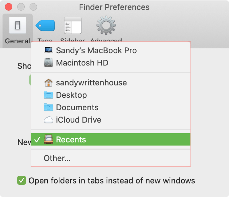 Finder Open Folder Mac