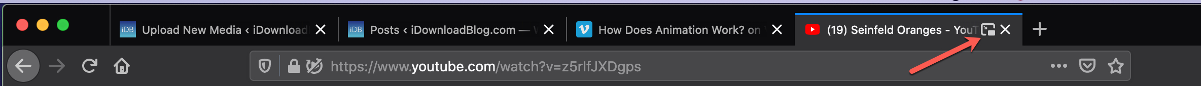 Firefox Tab Icon Picture in Picture
