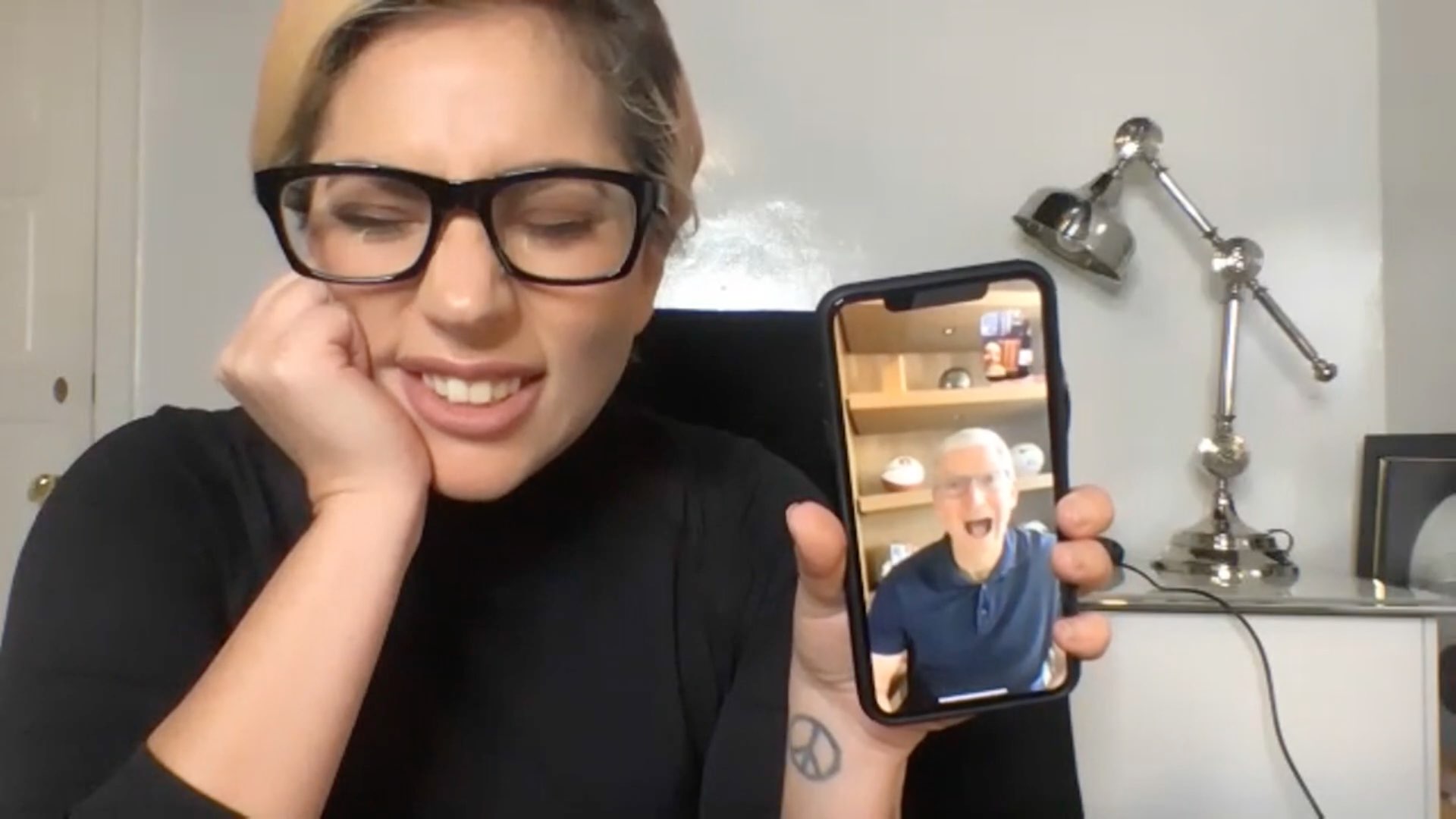 Lady Gaga and Tim Cook's Tonight Show FaceTime call