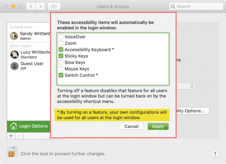 How to enable accessibility options on Mac’s login screen