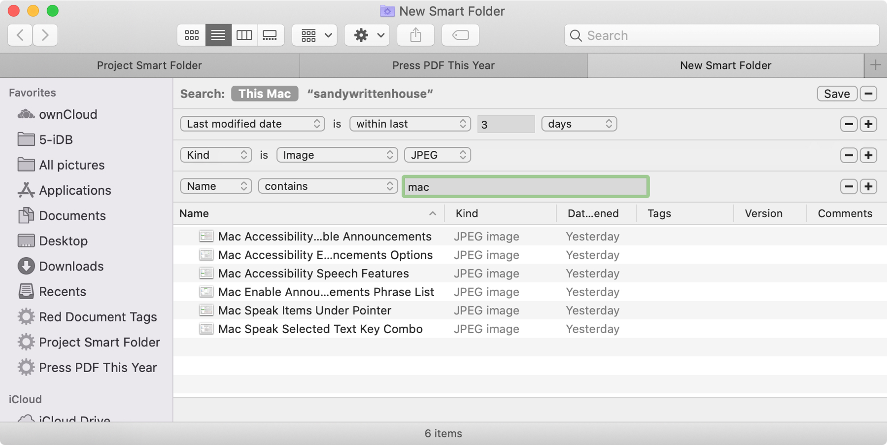Smart Folders Modified Jpeg Days Name