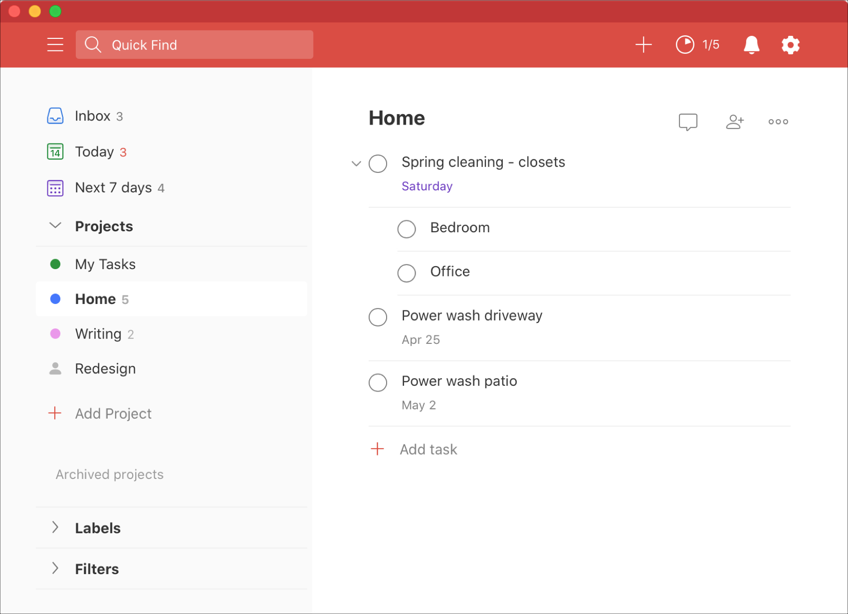 Todoist Mac Manage Projects