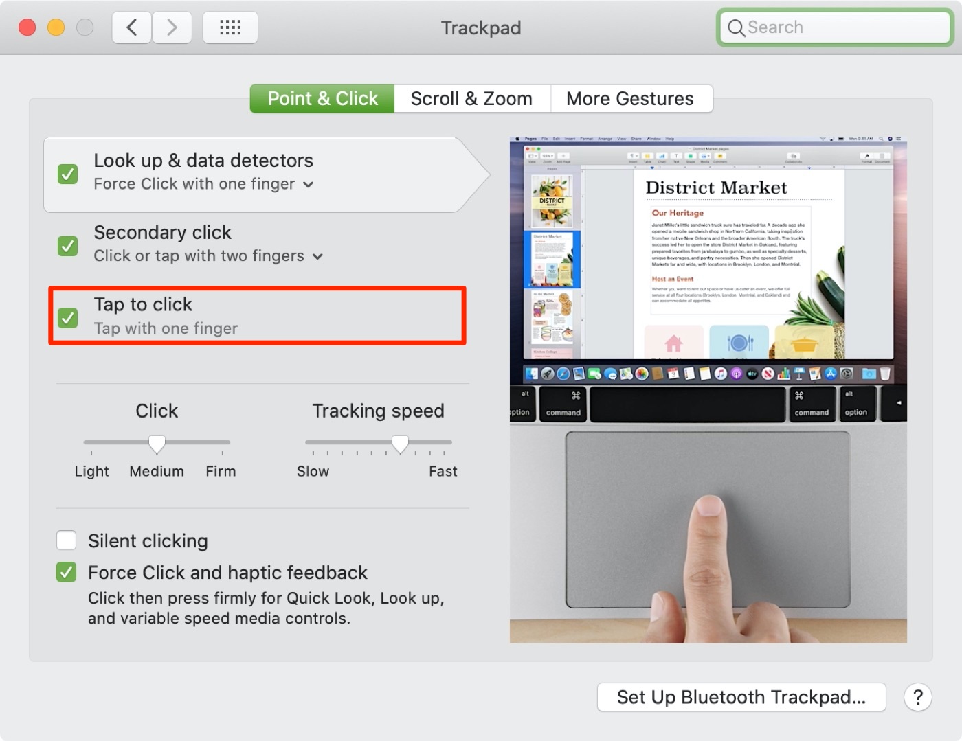 Tap to Click - Mac trackpad