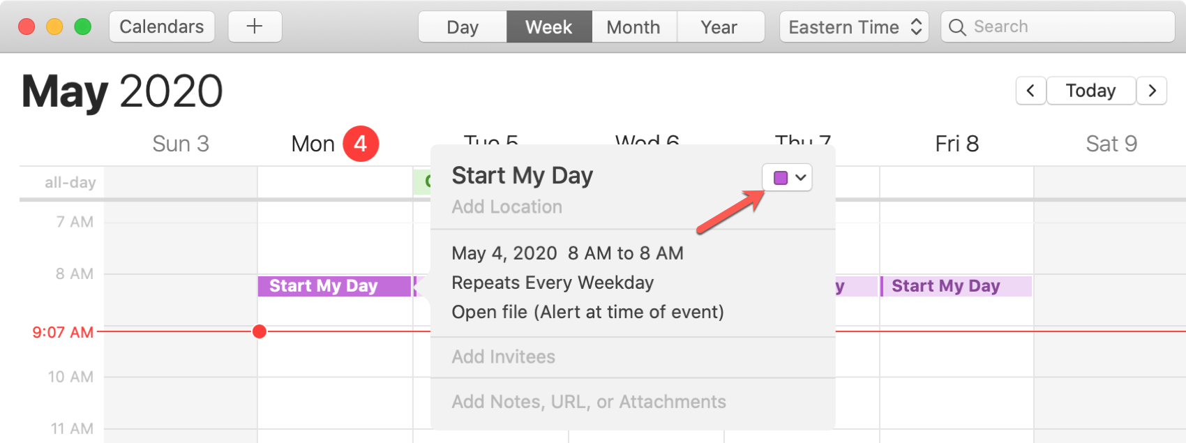 Calendar for Event Mac