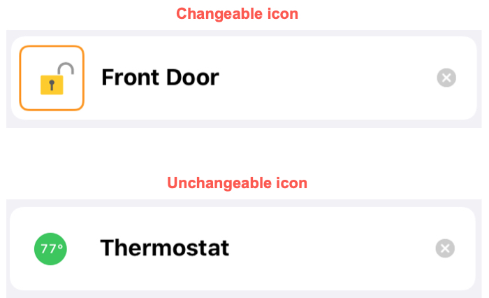 Changeable vs Unchangeable Accessory Icon
