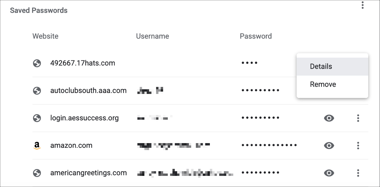 Chrome View Saved Logins and Passwords