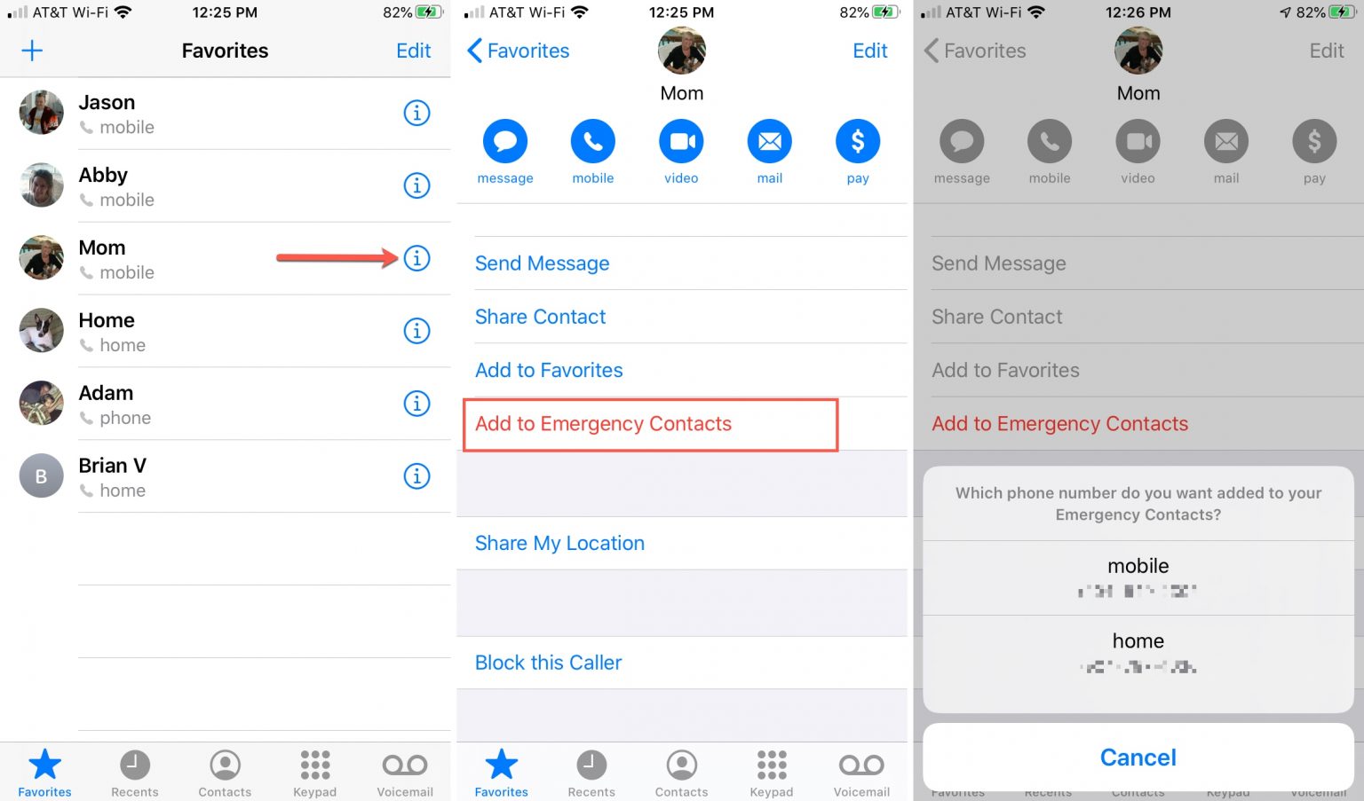 how to set up emergency contacts on iphone