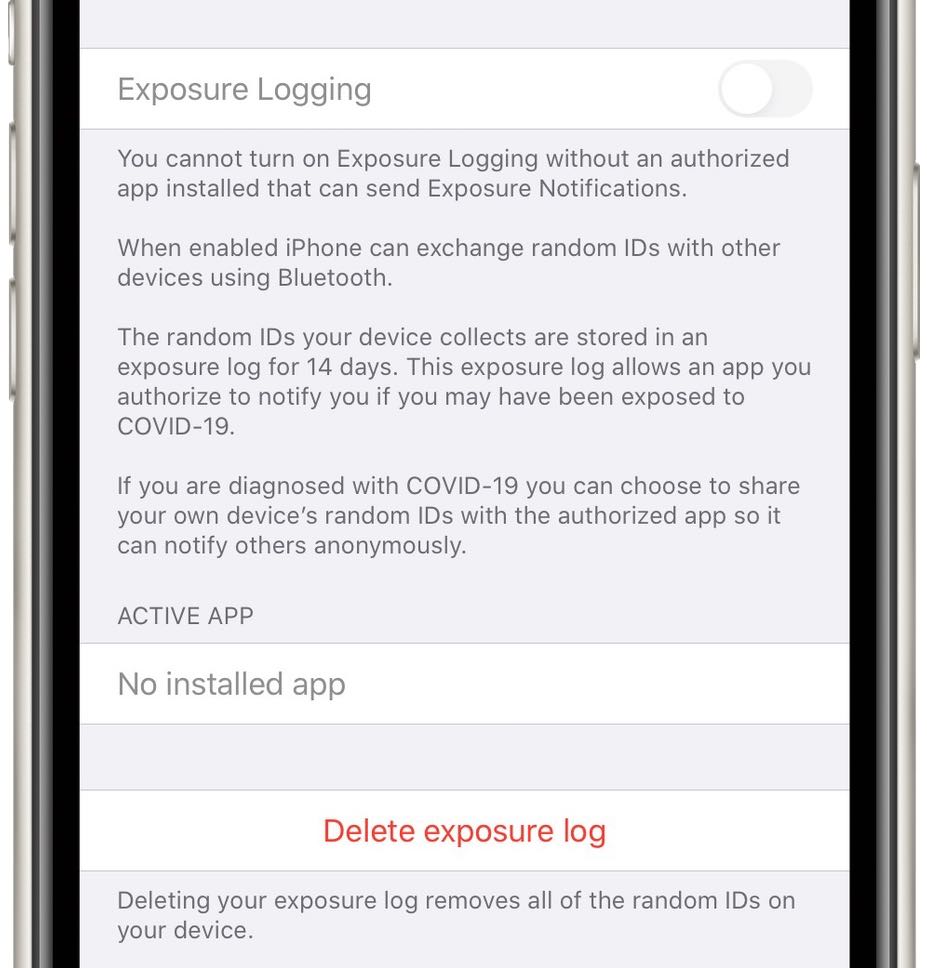 COVID-19 exposure notification logging