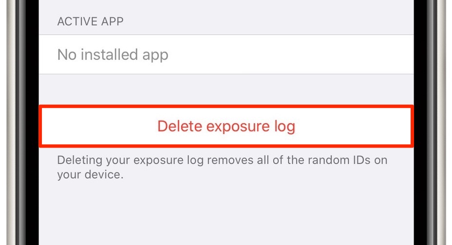 COVID-19 exposure notification - delete exposure logs