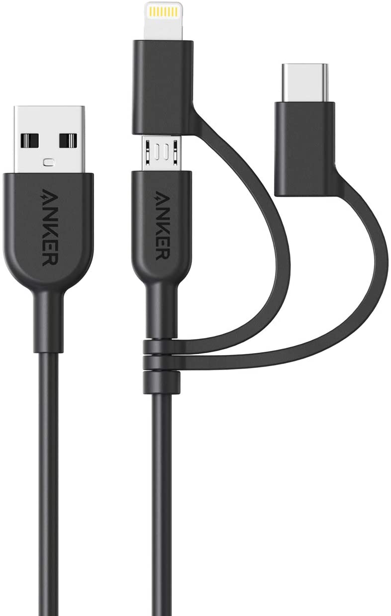 Fast Charger USB Cable Beautiful Waterfalls in The Jungle Multi 3 in 1 Retractable Long Multi Charging Cable with Micro USB/Type C Compatible with Cell Phones Tablets and More 