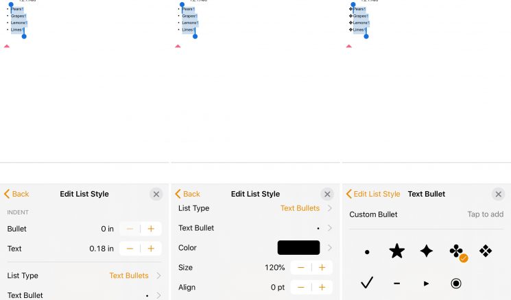 How to customize lists in Pages, Numbers, and Keynote