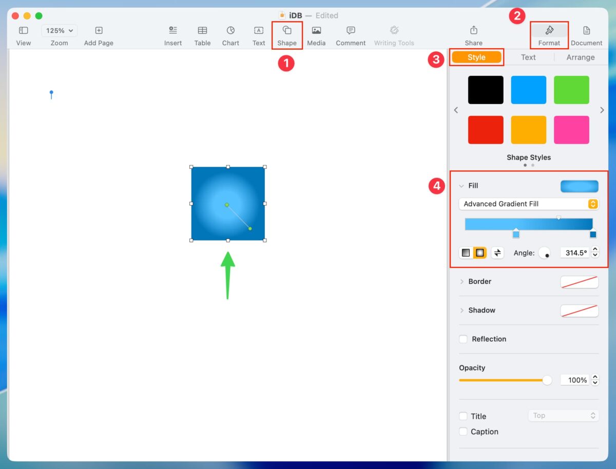 How to fill shapes with color & photo in Pages, Numbers, Keynote