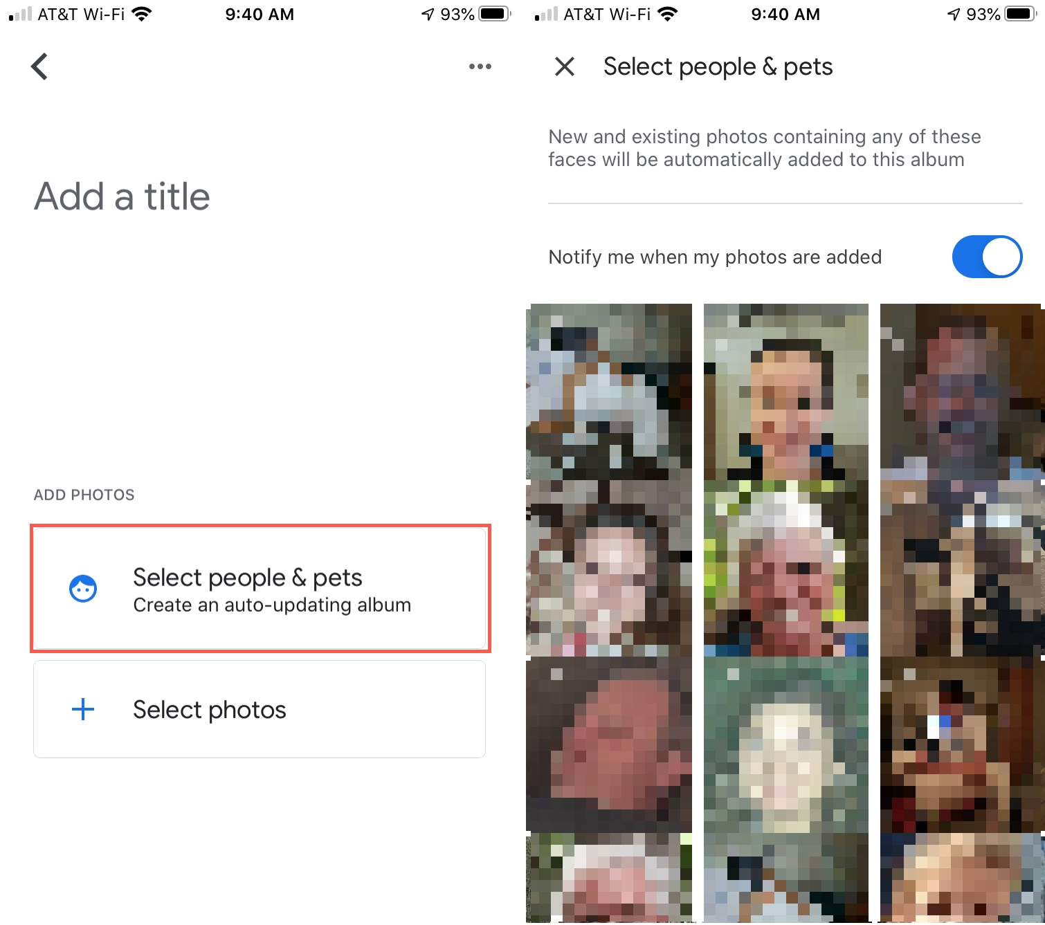 Google Photos AutoUpdating Album People