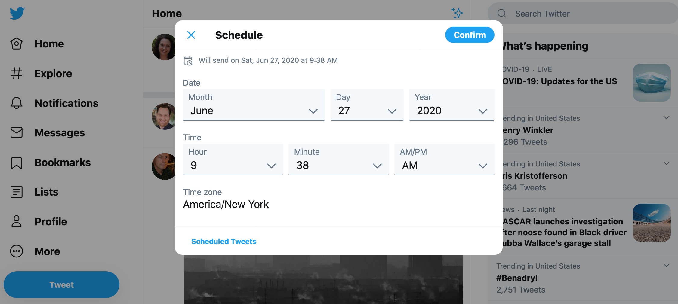 How to schedule a tweet on Twitter - web