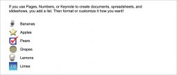 How to customize lists in Pages, Numbers, and Keynote