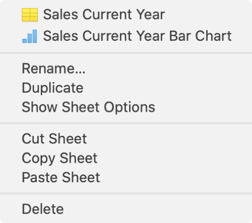 Numbers Mac Sheet Shortcuts