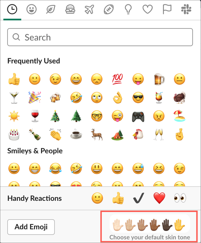 Slack Emojis Pick Skin Tone