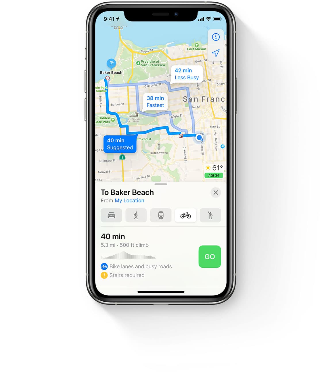 iOS 14 Maps cycling