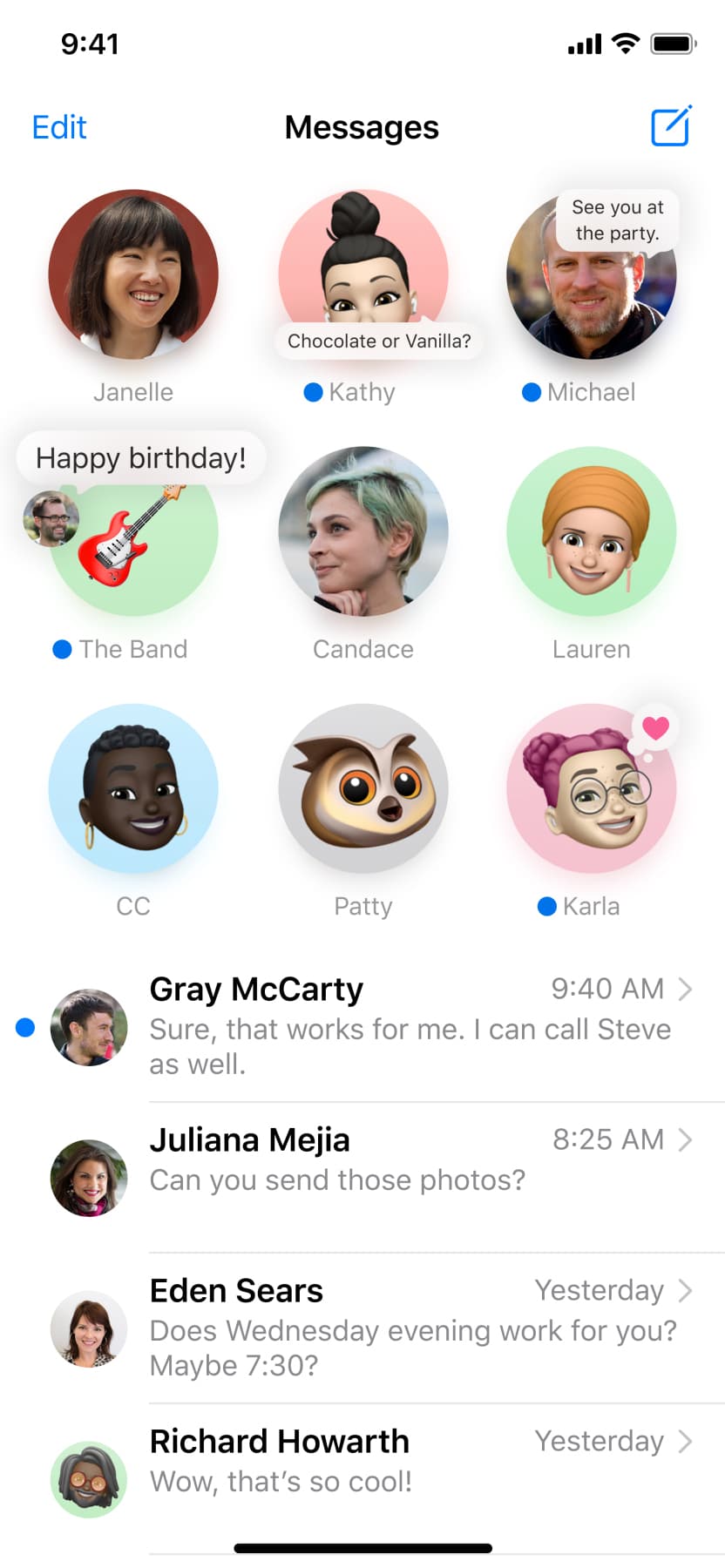 iOS 14 Messages pin conversations
