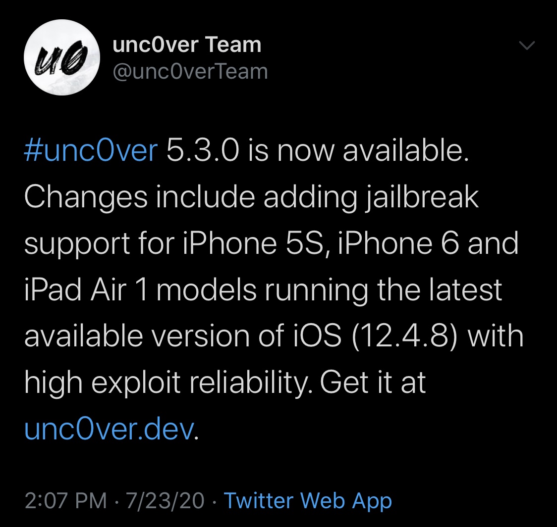 Unc0ver updated to v5.3.0 with support for iOS 12.4.8 & more on older handsets