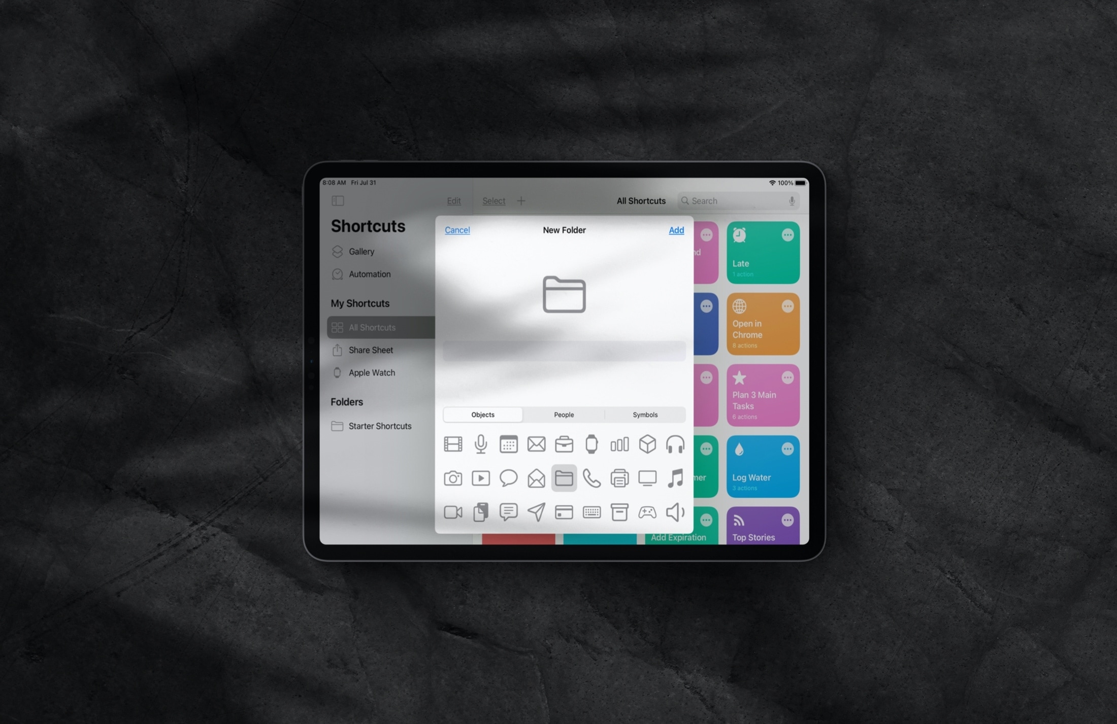 Create New Folder Shortcuts iPad