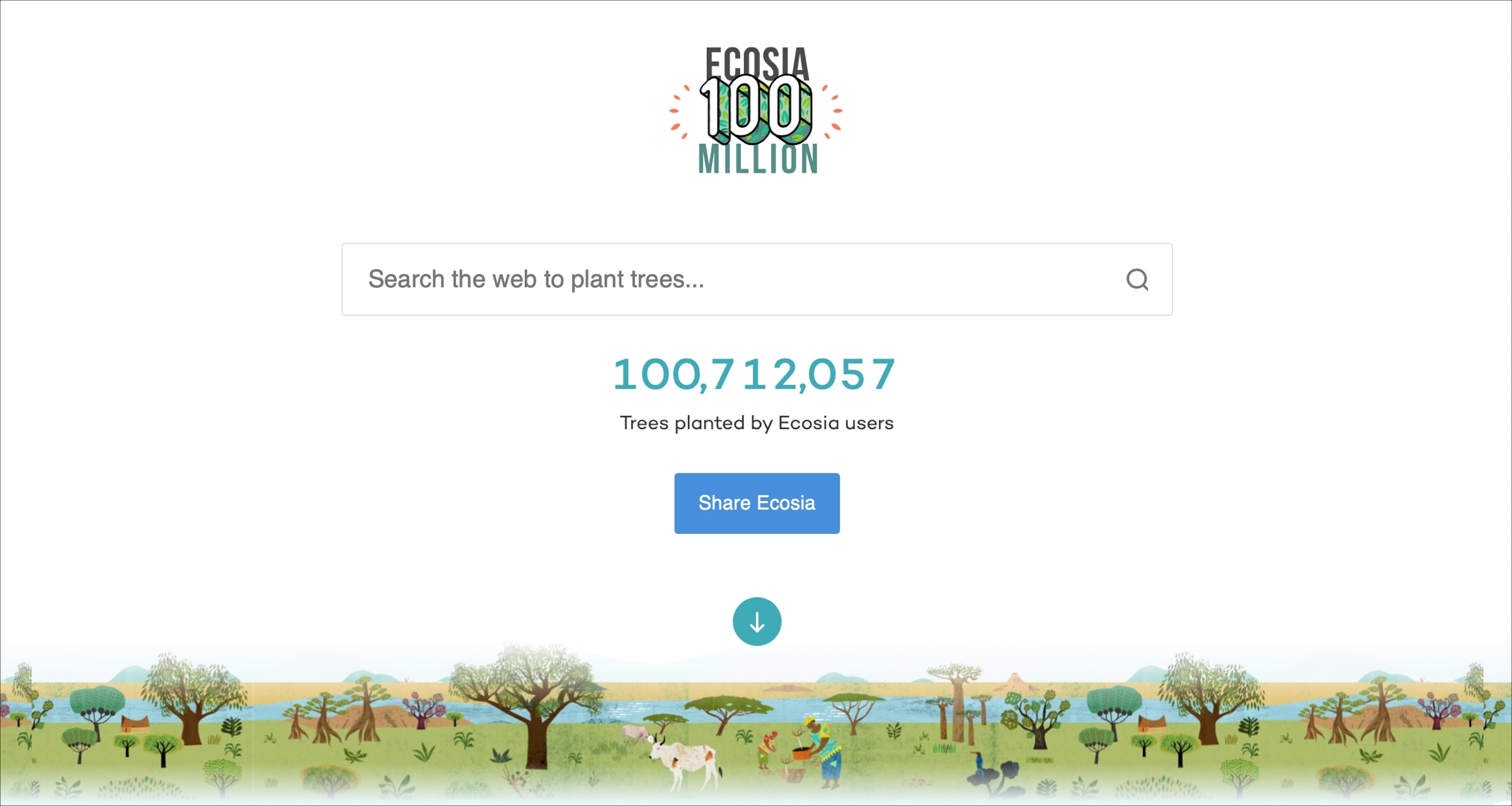 Ecosia Search Page