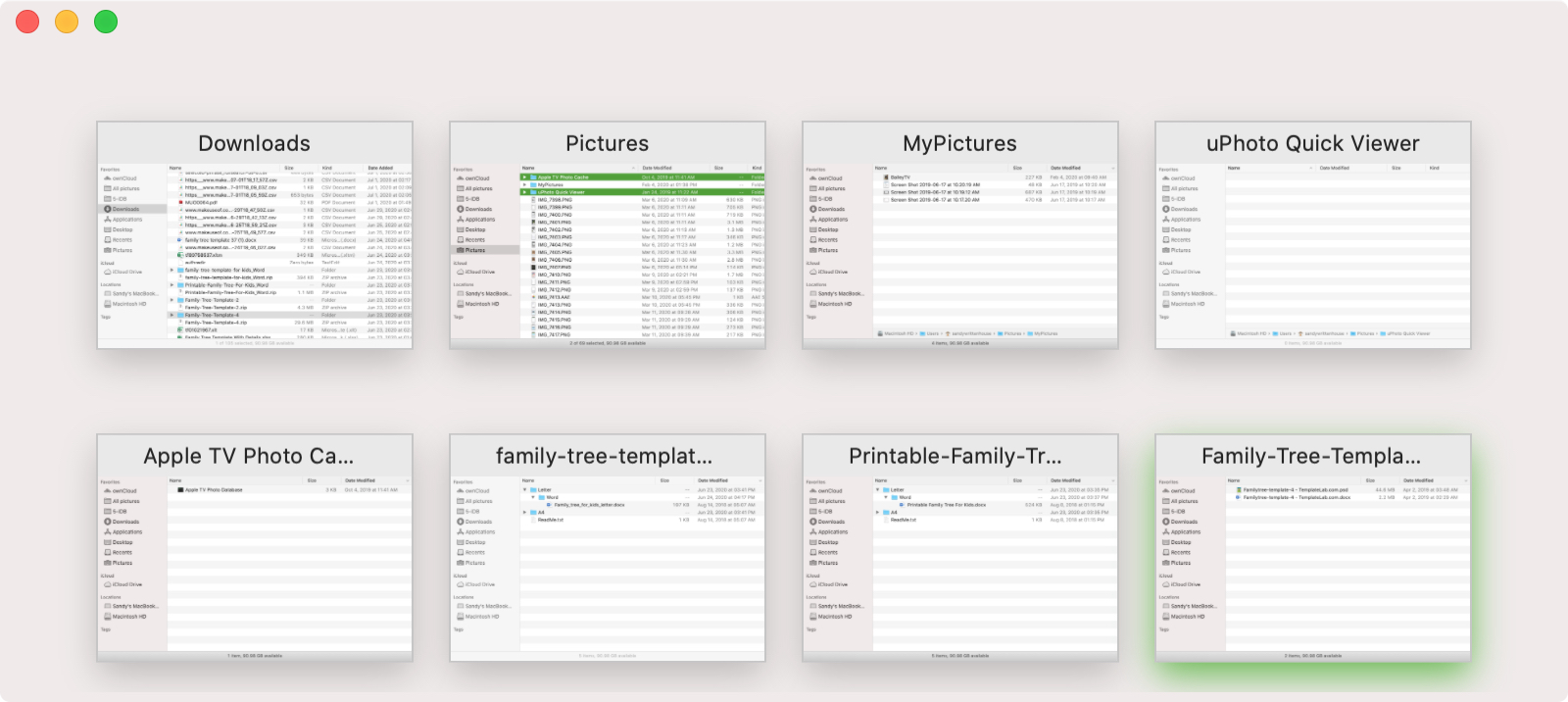Finder Tab Overview