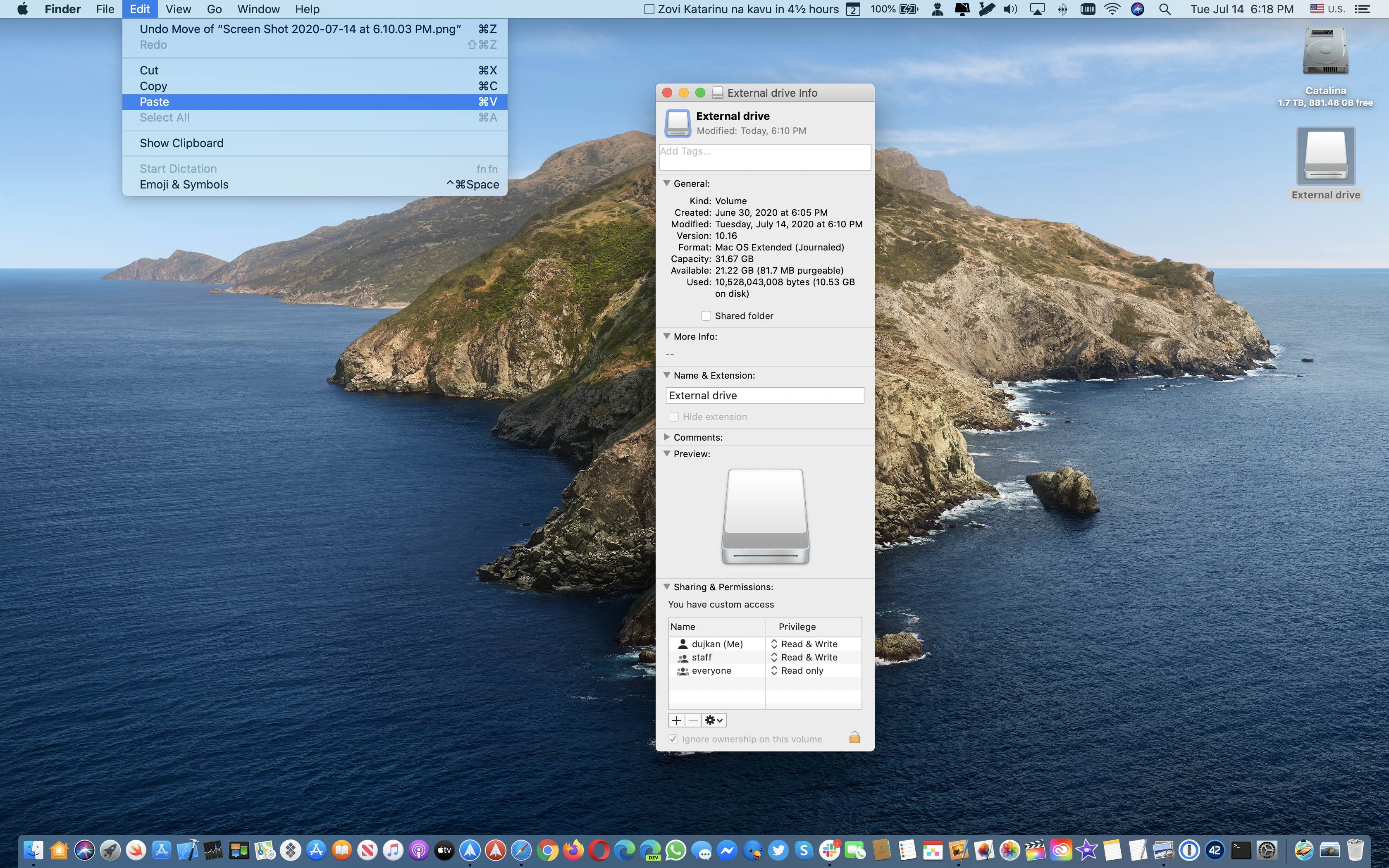 customize Mac drive icons tutorial - paste the image in the Get Info window for the selected drive 