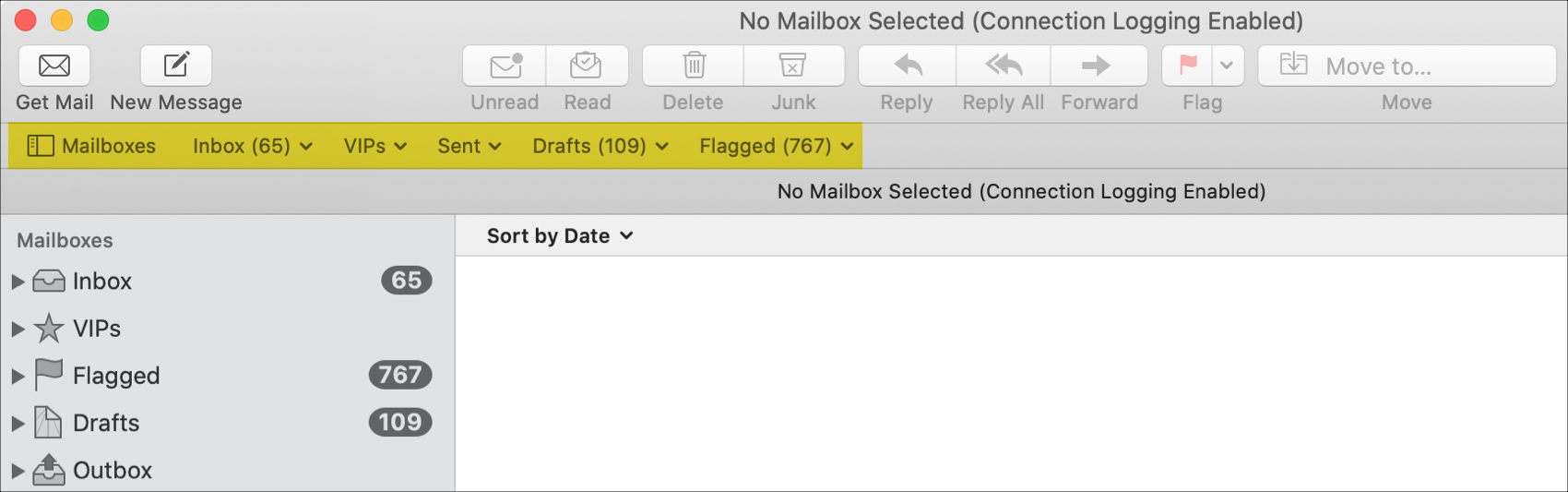Mac Mail Favorites Bar