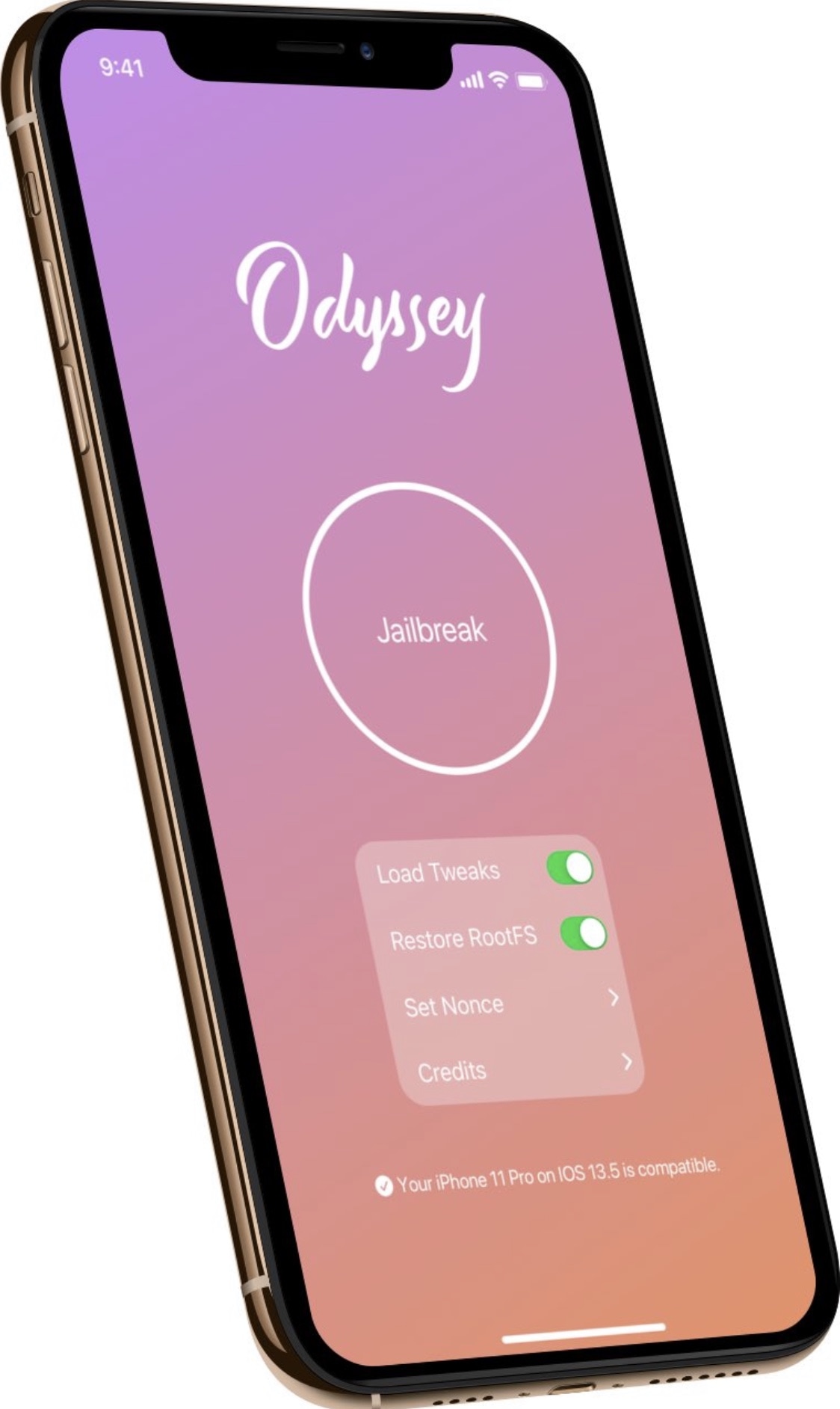 Odyssey jailbreak for iOS 13.