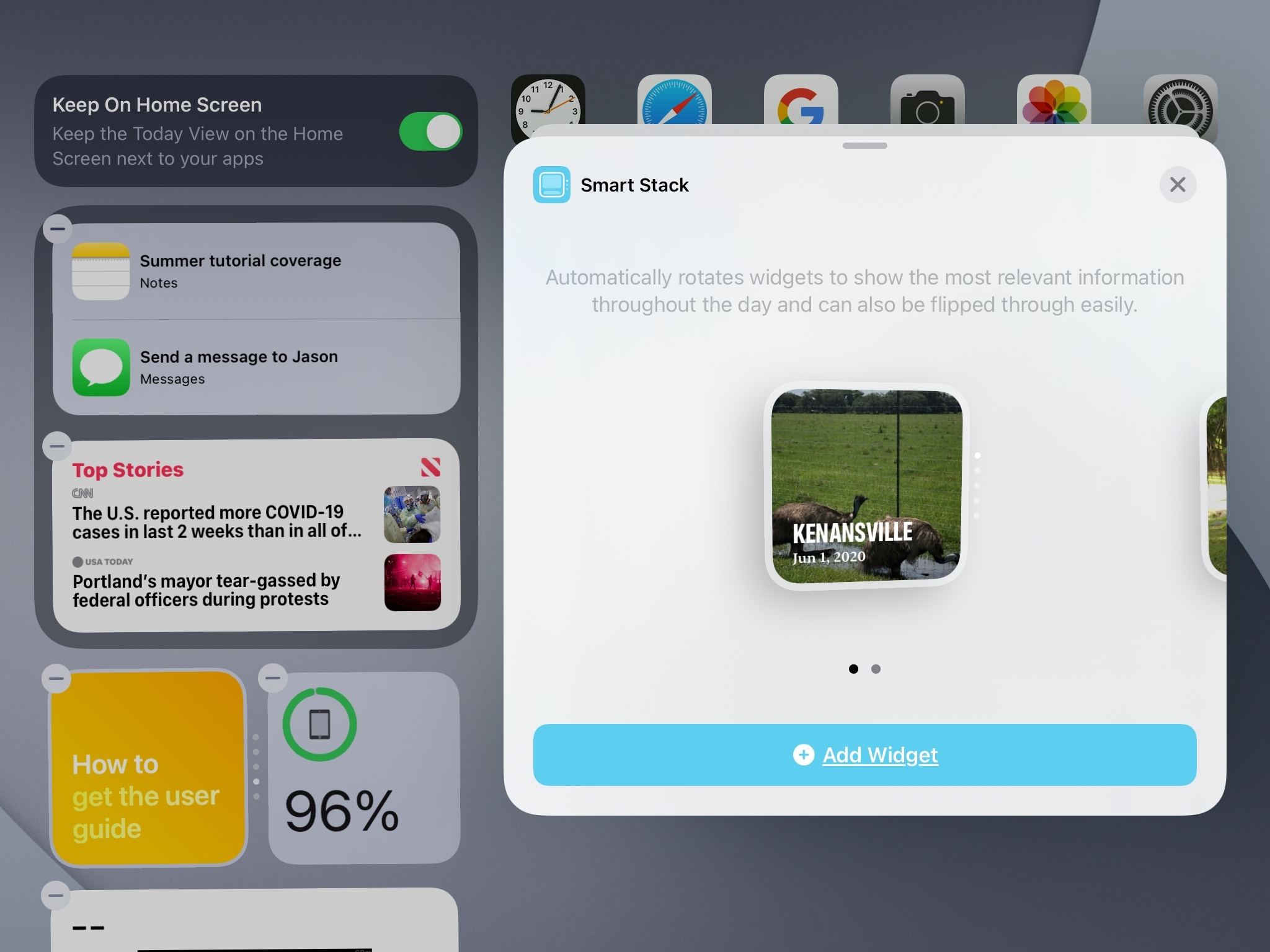 Widget Gallery iPad Smart Stack