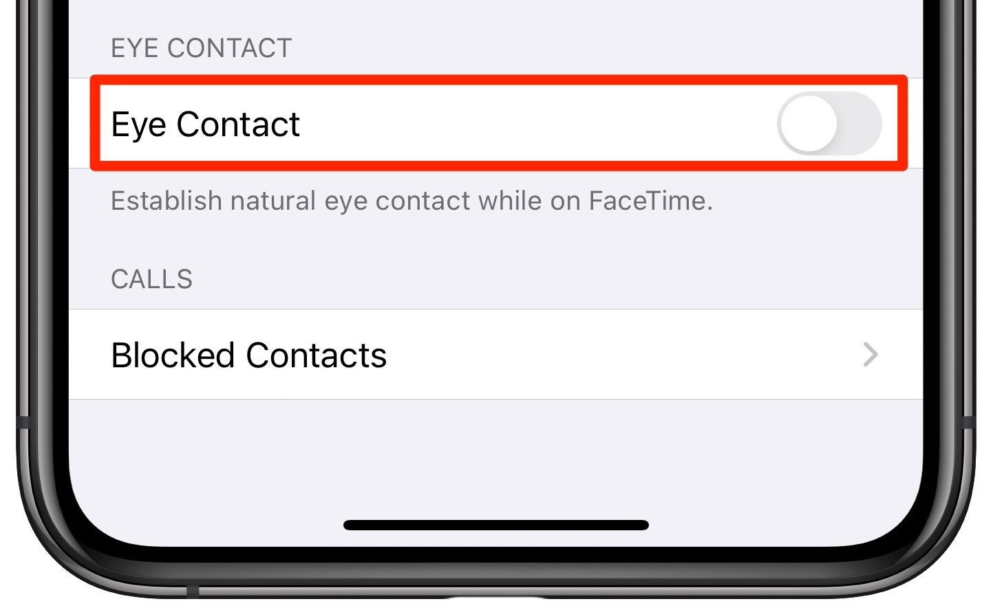 FaceTime eye contact correction