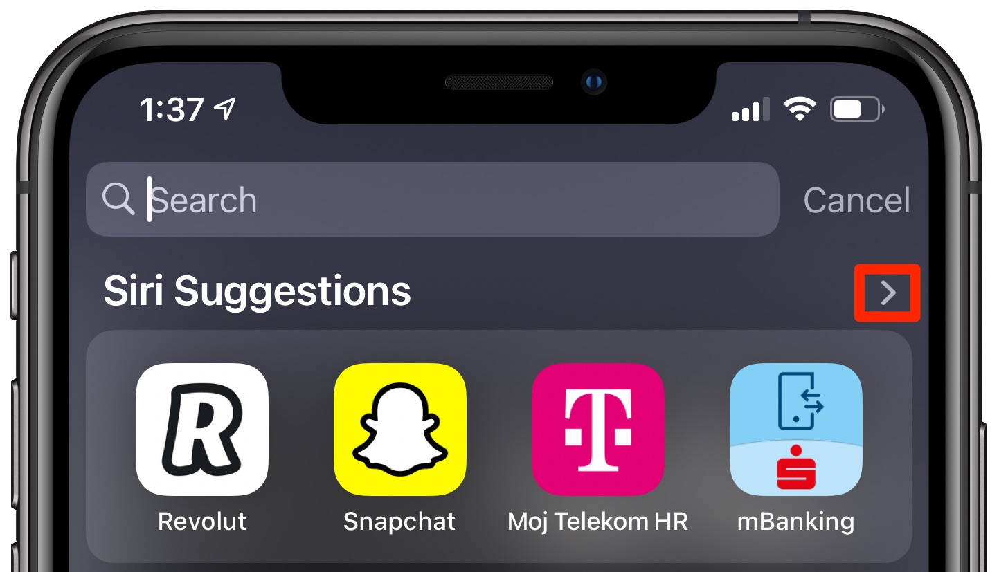 App suggestions in Search 