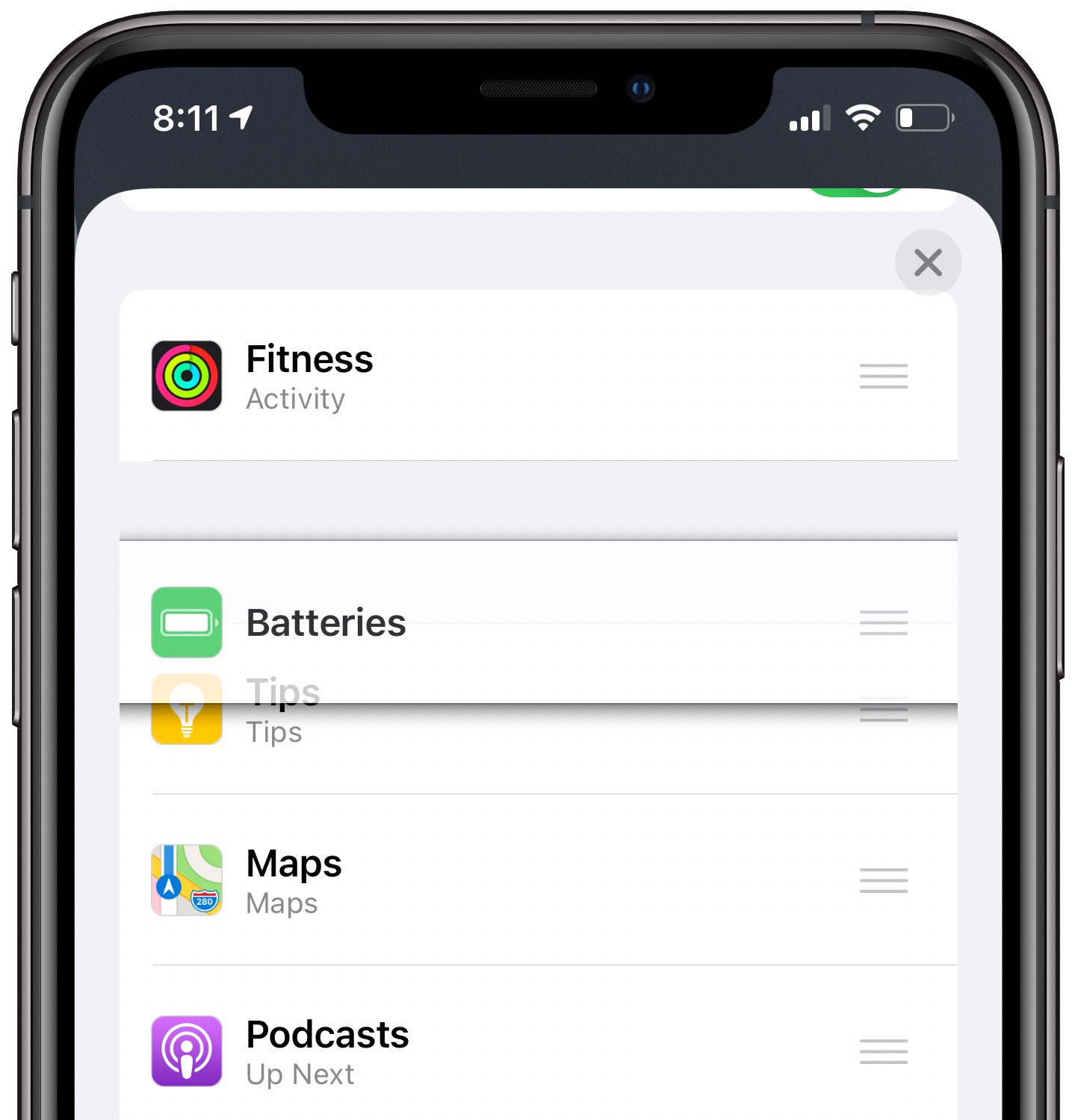 Smart Stack widgets on iPhone - reordering widgets