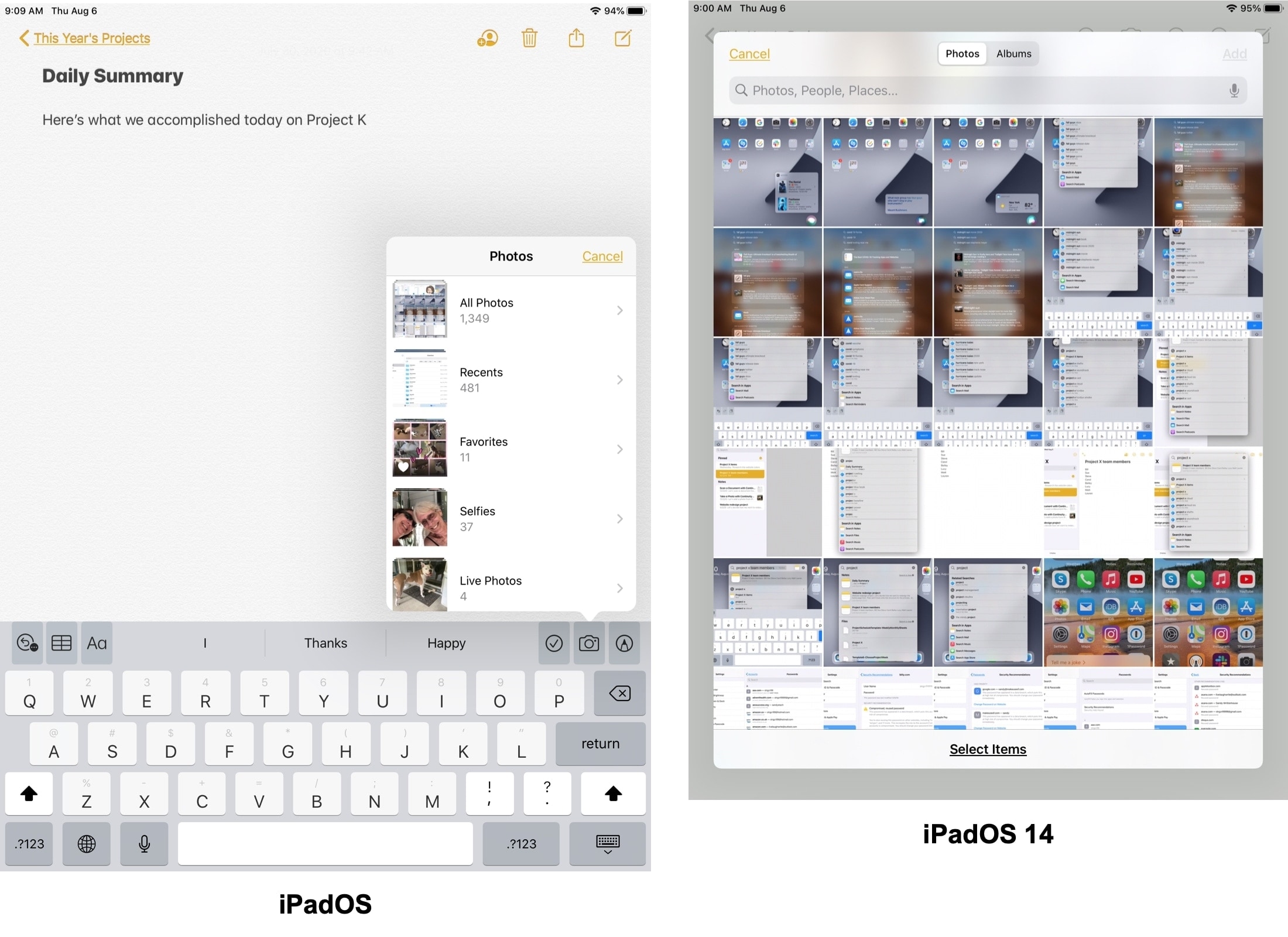 Image Picker iPadOS vs iPadOS 14