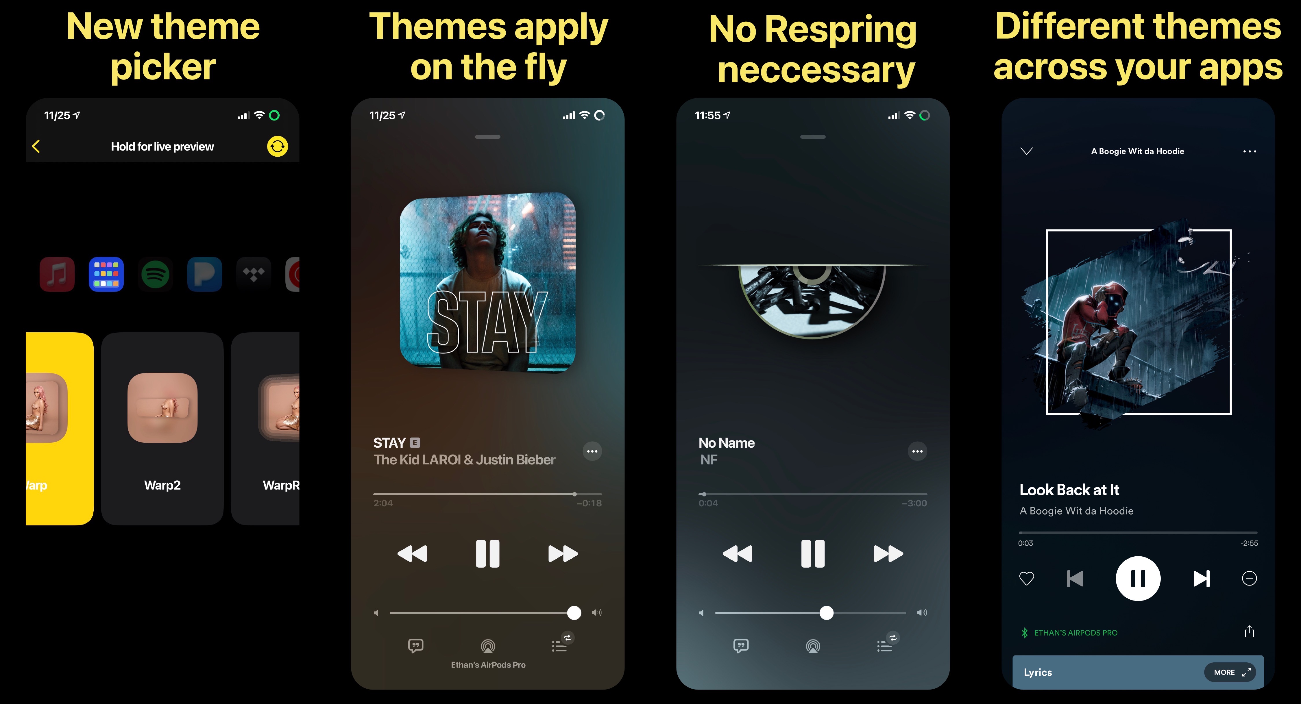 N95 themes the Apple Music Now Playing interface.