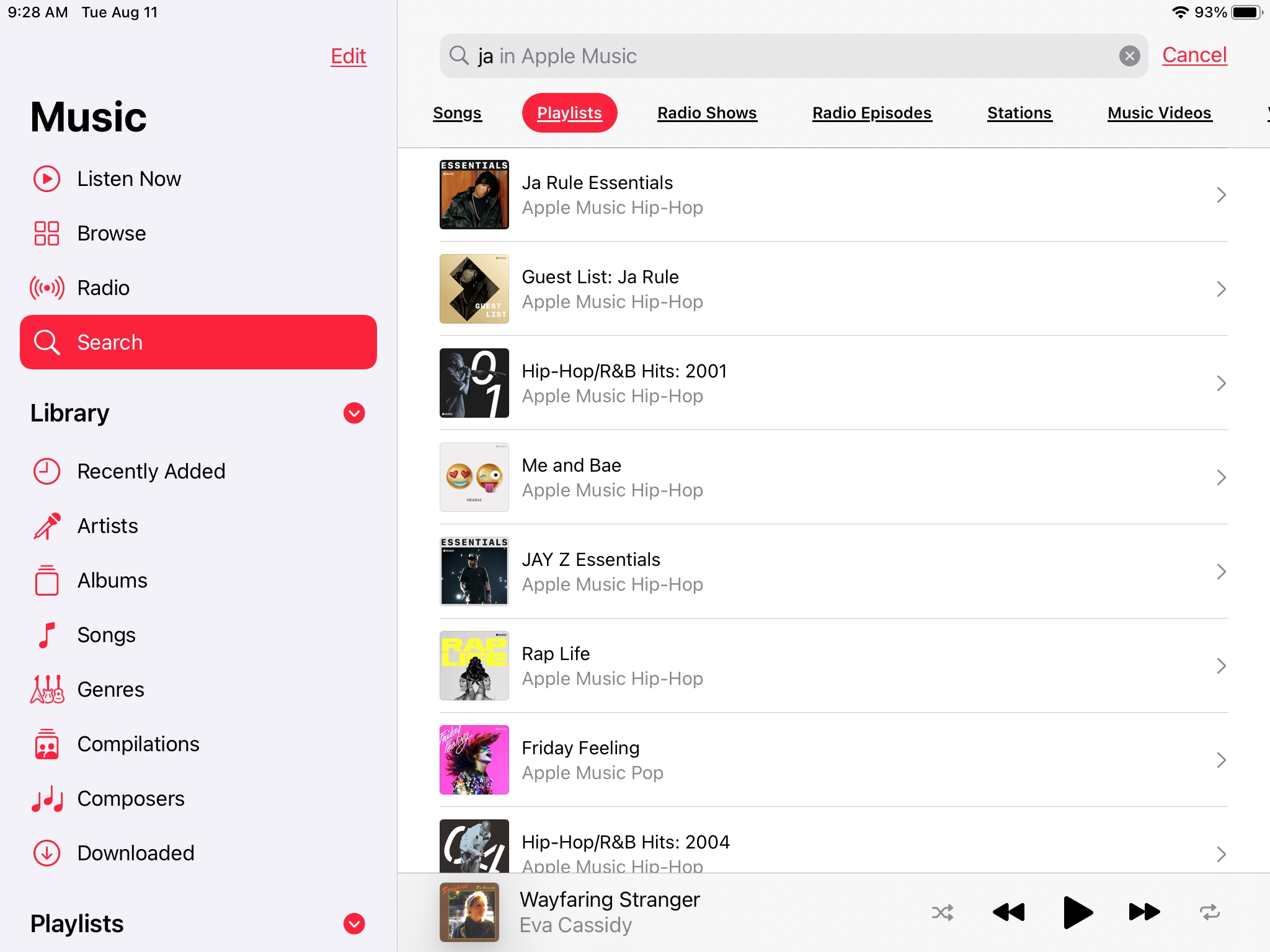 Search Apple Music Playlists iPad